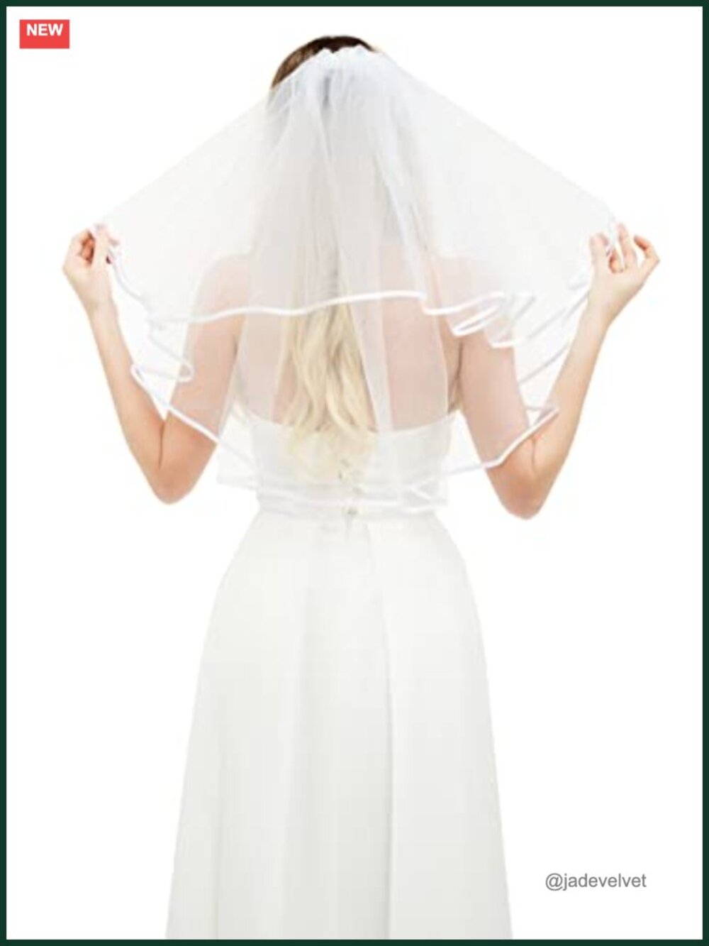 2 Tier White Tulle Bridal Veil with Comb, Short Wedding Veil